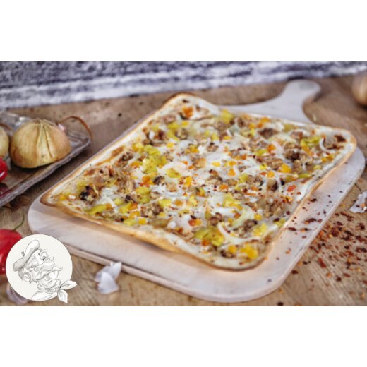 TK-Flammkuchen "Hähnchen Kebab" Traditionelle Form ca. 38 x 29cm, ca. 320g 1 Stück